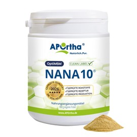 APOrtha NaNa10 400 g Vegan Powder, Formula by Dr. von Helden with 10 Components, with Vitamin C and Magnesium and L-Glycine, 400 g Powder for 2 Months, Gluten Free, Allergy-Free, Lactose Free