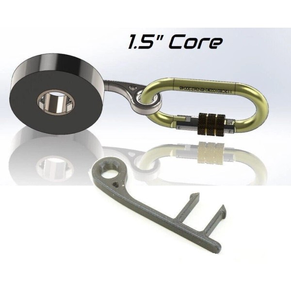 Generic Clip-On Electrical Tape Dispenser with Carabiner & Belt Clip,