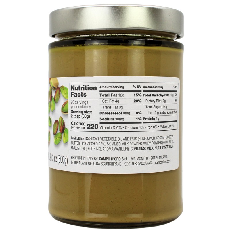 Pistachio Butter Sweet Cream, 21.2 oz (600g), Rich & Nutty