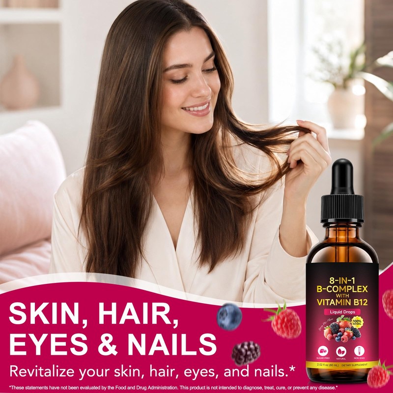 Vitamin B Complex Drops - 8 in 1 Sublingual B12