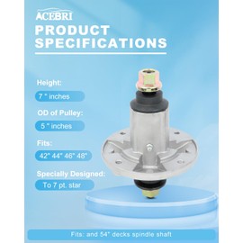 ACEBRI Spindle Assembly fit for John Deere GX21694 GY20454 GY20867 GY20962 GY21098 GY21099 M149625 42" 48" Deck for John Deere D105-D170 LA105-LA175 E100-E180 X110 X120 X140 Mower Spindle 2 Pack