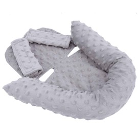Baby Head Neck Body Support Pillow,Comfortable Thickened Infant Stroller Pad Cushion, for Newborn Baby,Extra Soft Car Insert Cushion Pad, Perfect for Carseats, Strollers,(Gray, Baby headrest)