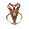 Beautiful Brown Leather Dog Harness Medium Size with French Bulldog