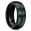 King Will Nature 8mm Mens Domed Green Wood Inlay Black