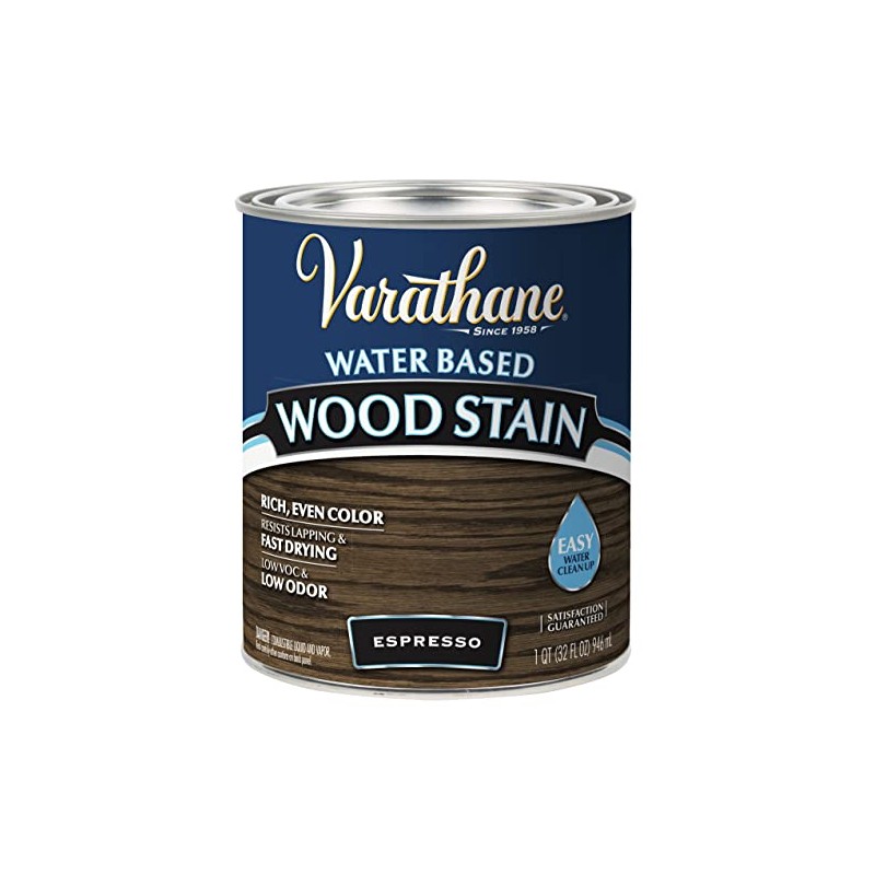 Varathane 381118 Water Based Wood Stain, Quart, Espresso
