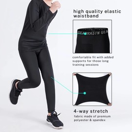 Geanrastn Boys Leggings Quick Dry Youth Compression Pants Tights Athletic Pants Sports for Kids 2 Pack L