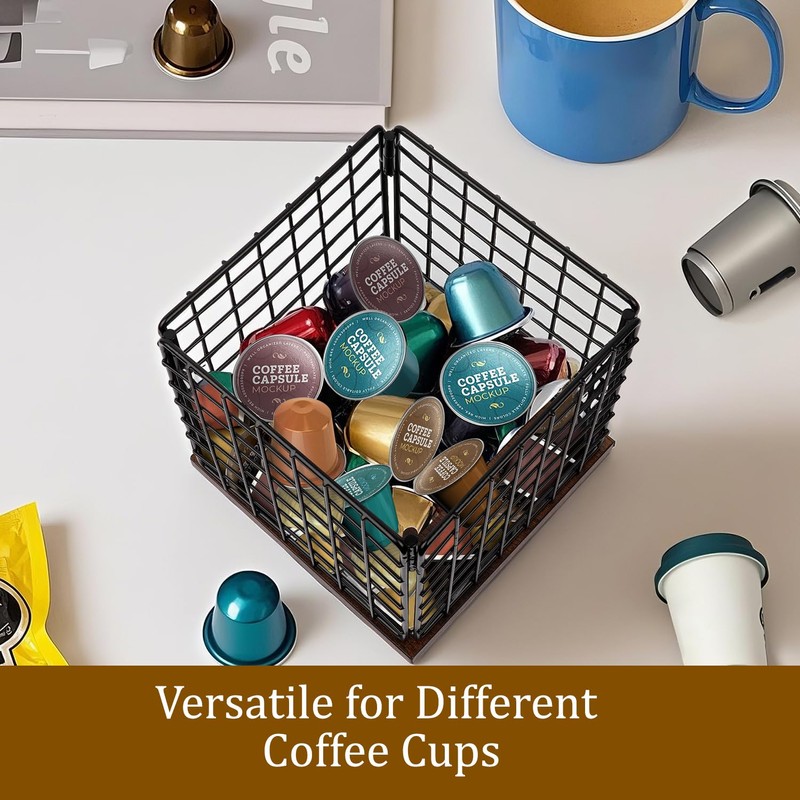 NutroLab Coffee Pod Holder Basket-Sturdy Coffee Pod Holder Organizer Large