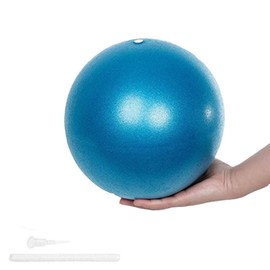 Pilates Ball, 25 cm Yoga Ball, PVC Pilates Ball, Small Exercise Ball with Inflation Tube, Gymnastics Ball, Strengthening the Abdominal Muscles and Partial Massage, for Yoga, Office, Sitting Ball