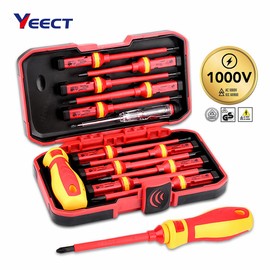 SENRISE Insulated Screwdriver Set 13PCS 1000V Electricians Screwdriver Set PH PZ SL TX Interchangeable Screwdrivers Repair Tools Kit