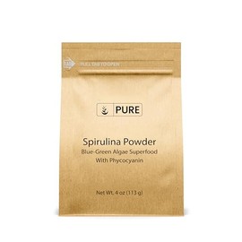 PURE ORIGINAL INGREDIENTS Spirulina Powder (4 oz) Green Algae Superfood with Phycocyanin