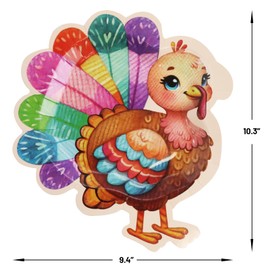 ceiba tree Thanksgiving Paper Plates Disposable Kids Turkey Shaped Dinner Dessert Plates Dinnerware 9X10 inch 24 Pcs for Fall Party Supplies