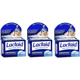 Lactaid Original Strength Caplets 120ct (3 Pack)