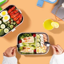 Generic VILUKS Electric Lunch Box Food Heated 12V 24V 110V Portable Food Warmer Heater for Car/Truck/Home, 80W Self Heating Box with 1.8L 304 Stainless Steel Container 0.45L Compartment (Green)