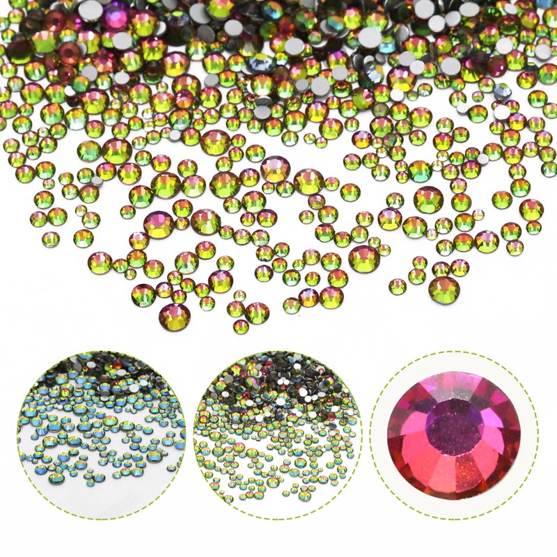 YUYUDEHM 1440 PCS Resin Rhinestone, Round Gems Crafts Nail Face