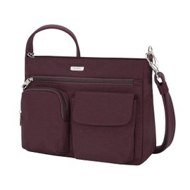 Travelon Anti-Theft Essentials Patch Pocket Crossbody Bag, Dark Bordeaux, One Size, Anti-theft Essentials Patch Pocket Crossbody Bag