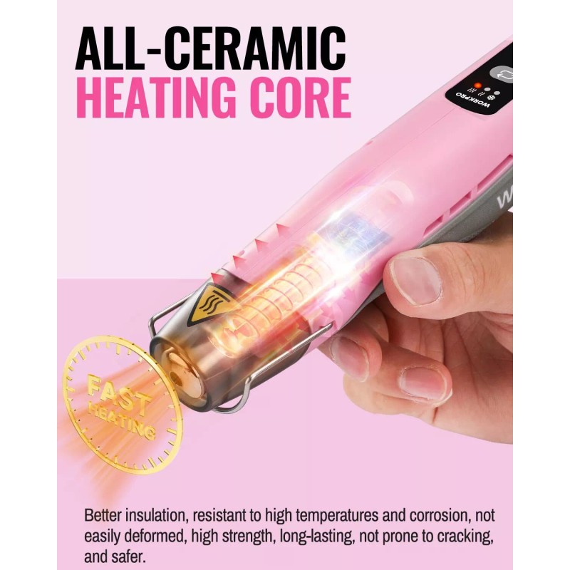 WORKPRO 7.2V Mini Cordless Heat Gun 680℉ Hot Air Gun