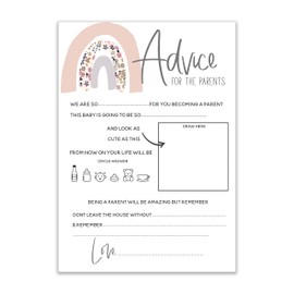 The Little Party Company Baby Shower Game - Pack of 10 Baby Boho/DITSY RAINBOW Advice To Parents Game (BSDITSYA2P10)