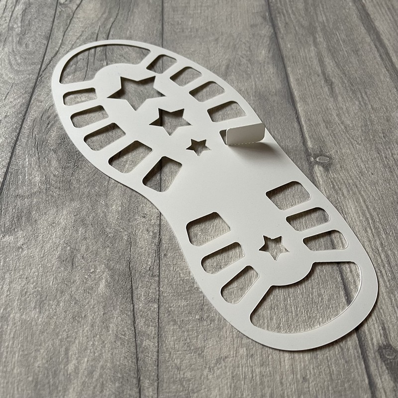 2 Pack Santa Footprint Stencils - Durable Reusable Plastic for