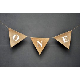 Boston Creative Company 1st Birthday high Chair Banner, ONE Burlap high Chair Birthday Banner, boy Thing, 1st Birthday Party Decor,Rustic Birthday, Woodland or Safari Jungle Theme Highchair Banner