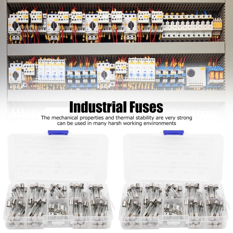 2Boxes Glass Tube Fuse Kit M6x30mm 0.5A‑30A Fast Acting Quick