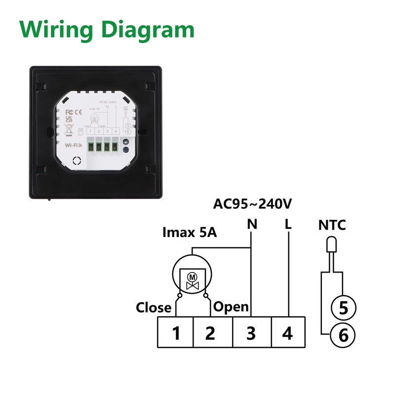Wengart WIFI Thermostat BHT006,AC230V 3A for Water Heating System,2.4GHz eWelink