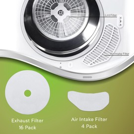 EZA Cloth Dryer Exhaust Filters, Dryer Lint Filter Replacement, Include Exhaust Filters and Air Intake Filters, Replacement for Panda, Magic Chef, Sonya, Avant Dryers (20 PCS)