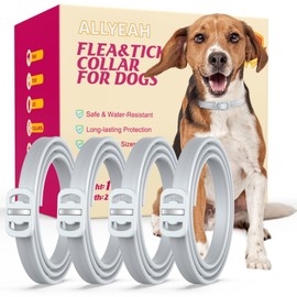 Allyeah Natural Flea and Tick Collar for Dogs - 4 Pack, Waterproof, Adjustable Size for Small Medium and Large Dog