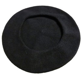 Black Wool Beret - Parisian Style Wool Beret In Elegant Black