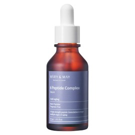 Mary&May 6 Peptide Complex Serum 30ml – Anti-Ageing Face Serum with Copper Peptide & Matrixyl, Water-Light & Fast-Absorbing, for Fine Lines & Firmness, Fragrance Free – Vegan Korean Skincare