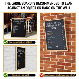 BBTO Large Felt Letter Board Sign 24 x 30 Inch, Changeable Letter Board with Boxes, Large Felt Menu for Restaurant Announcements, Restaurant Menus(1 Pcs,Gray)