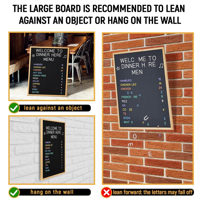 BBTO Large Felt Letter Board Sign 24 x 30 Inch,