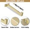 AddGrace Shelf Bracket 4pcs Industrial Black Bracket Heavy Duty Floating