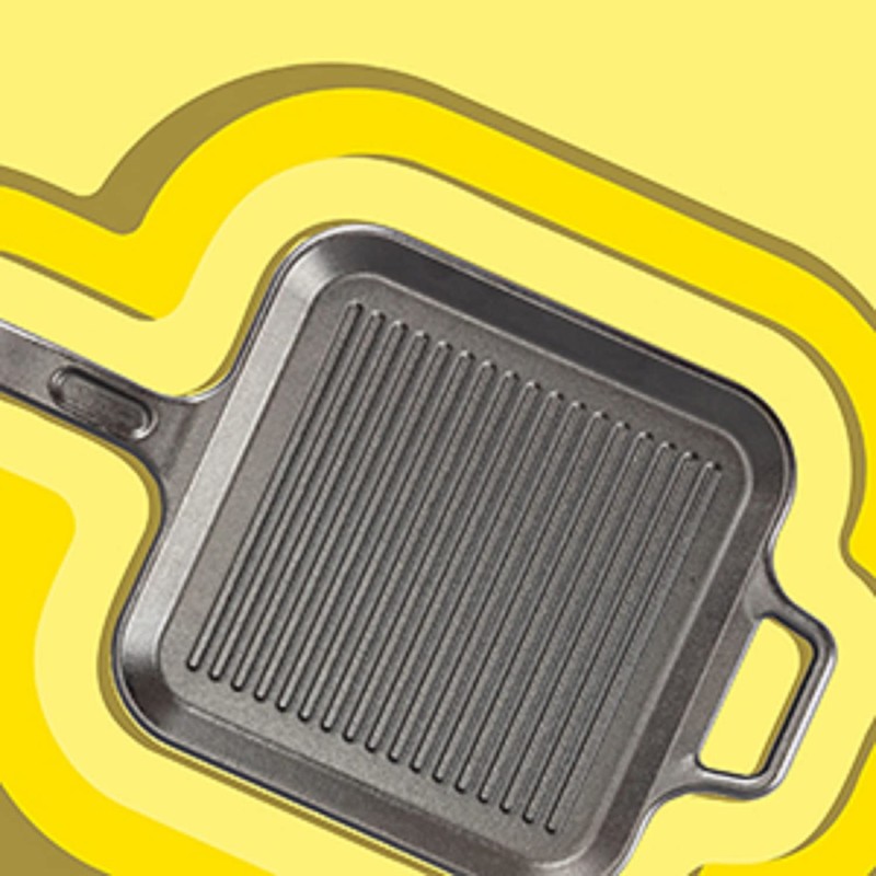 Lodge BOLD 12 Inch Seasoned Cast Iron Grill Pan; Design-Forward