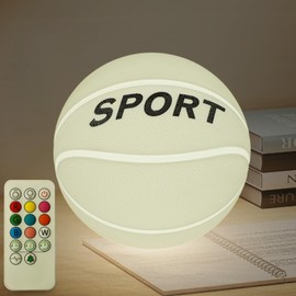 Basketball Night Light for Kids Rechargeable LED Touch Control Silicone Night Lamp,Nursery Night Lights， Glowing Basketball Gift for Boys,Home Decor Birthday Christmas Gifts for Kids(basketball)