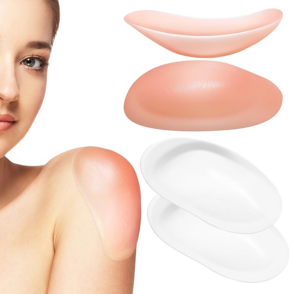 Healeved 4 Pairs Invisible Shoulder Pads Silicone Shoulder Pads Anti-Slip