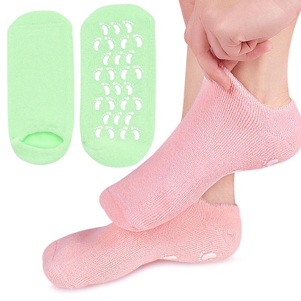 Moisturizing Socks, 2 Pairs Gel Socks for Repair, Softening, Cracked Feet, Women Men, Foot Mask Care Socks, Reusable for Callus Removal, Dry, Cracked Feet