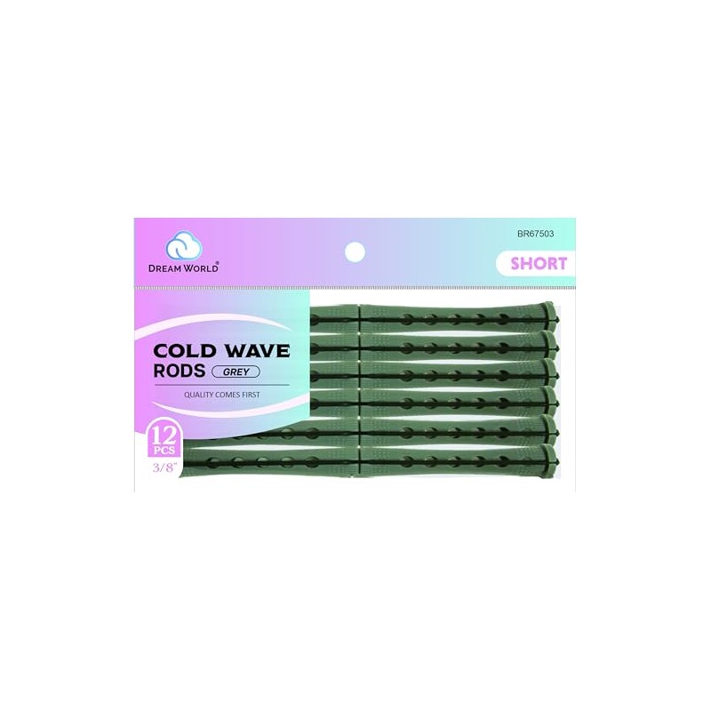 Dream World 3/8" Cold Wave Rods Short Grey 12 Pcs