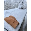 Lekra Lambskin Mittens Cognac Size 9, brown