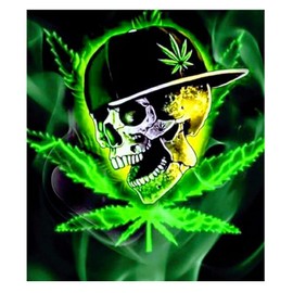 Skull 420 Leaf DIY 5D Diamond Painting Full Drill Art Kits Rhinestone Embroidery Pictures Art Craft 12" x 16"