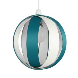 MiniSun | Modern Turquoise/Teal and Cream Fabric Cocoon Style Ceiling Light Shade | Pendant Lights, Home Décor & Improvement Essential