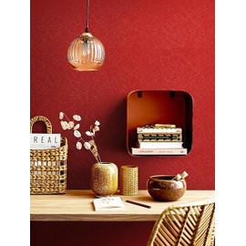 Safiyya Wallpaper Red Silk Peel and Stick Wallpaper Textured Red Contact Paper Removable Wallpaper Solid Color Contact Paper Decorative Self Adhesive Wallpaper Vinyl Rolls 118"x 17.3"