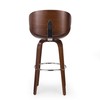 Christopher Knight Home Jakin Upholstered Swivel Barstool - Dark Brown/Walnut