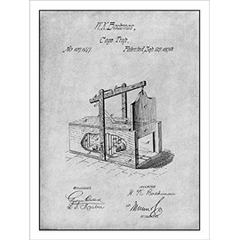Studio 21 Graphix 1870 Bachman Mouse Trap Patent Print Art Poster UNFRAMED Gray 18" X 24"