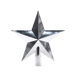 HAICN Glossy Christmas Tree Toppers Star Vintage Home Decor Holiday Star Treetop Ornaments for Indoor Outdoor Tree Creativity Gift Decoration (11cm) (Silver)