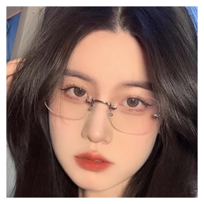 [88flix] Rimless Glasses, Korea, Blue Light Cut Date, Women's, Rimless,