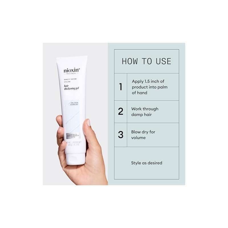 Nioxin Gel para engrosar el cabello 3D, fuerte sujeción y