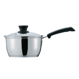 Pearl Metal Classe HB-3414 3-Layer Bottom with Glass Lid, One-Handed Pot, 6.3 inches (16 cm), Inner Surface: Fluorine Treatment, Induction Compatible