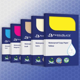 TerraSlate Waterproof Paper, Rip-Proof Colored Paper, Ivory, 50 Sheets, 8 Mil, (80lb Cover), 8.5” x 14”, Laser Printer and Copy Machine Compatible
