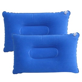 GXGM Pack of 2 34 x 22 cm inflatable neck pillow, inflatable pillow, camping travel pillow, air pillow, neck pillow, beach cushion (blue)