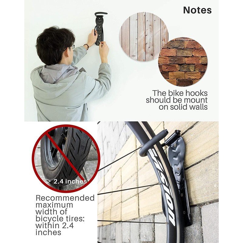 Soporte De Gancho Fijo para Colgar Bicicletas con Protector De